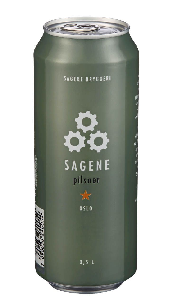 Sagene Pilsner øl på boks